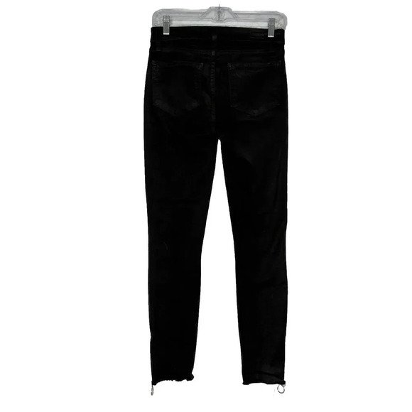 PAIGE Womens Coated Verdugo Skinny Zip Ankle Raw Edge Jeans Black‎ Fog Sz 28 - Picture 2 of 8